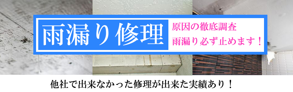 雨漏り修理　必ず修理いたします。雨漏り修繕工事